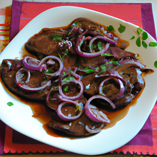 Calf's Liver with Onions and Vinegar Sauce