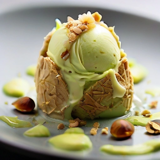 California Avocado Ice Cream with Hazelnut Shards