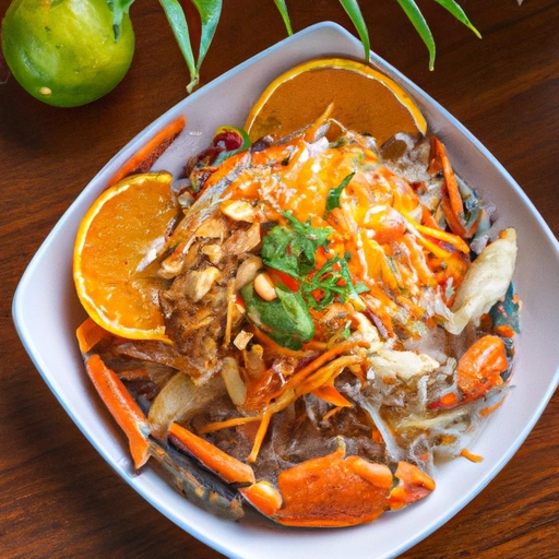 Kambodżańska sałatka z homarem i pomarańczą