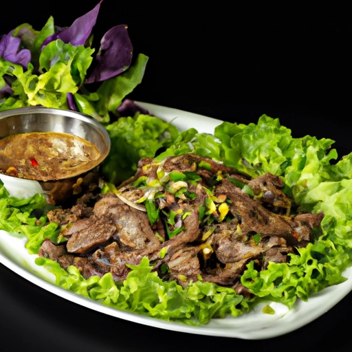 Cambodian Marinated Beef with Lime Sauce