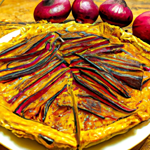 Caramalised Red Onion and Red Pepper Tart