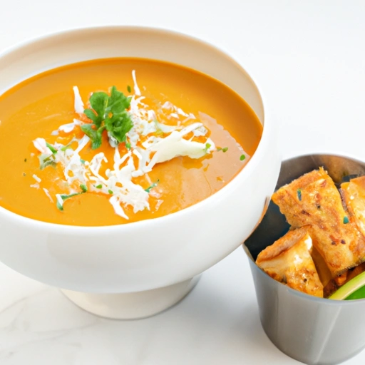 Carrot-Dill Bisque with Griddled Croutons