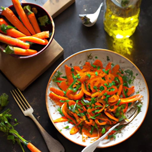 Carrots in Ginger Mustard and Cilantro Vinaigrette