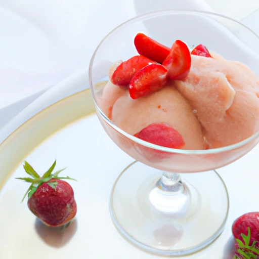 Champagne Sorbet with Strawberries