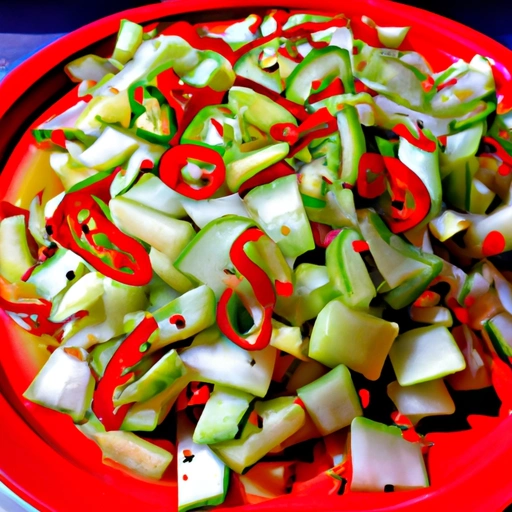 Chayote and Red Pepper Salad