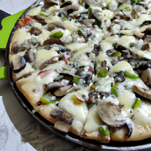 Serowa pizza z pieprzem i grzybami
