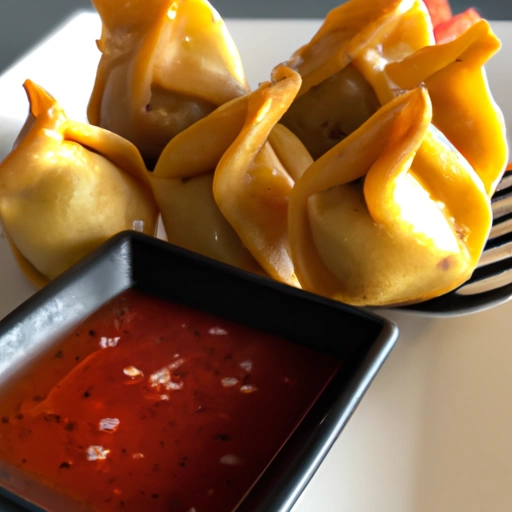 Cheesy Wontons with Sweet and Sour Dip