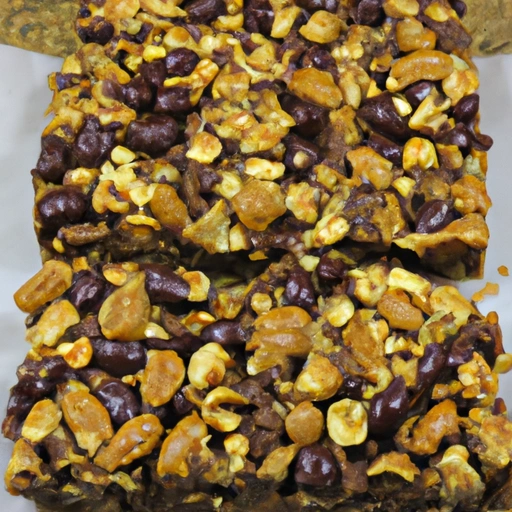 Chewy Nut Bars with Chocolate and 3 Kinds of Nuts