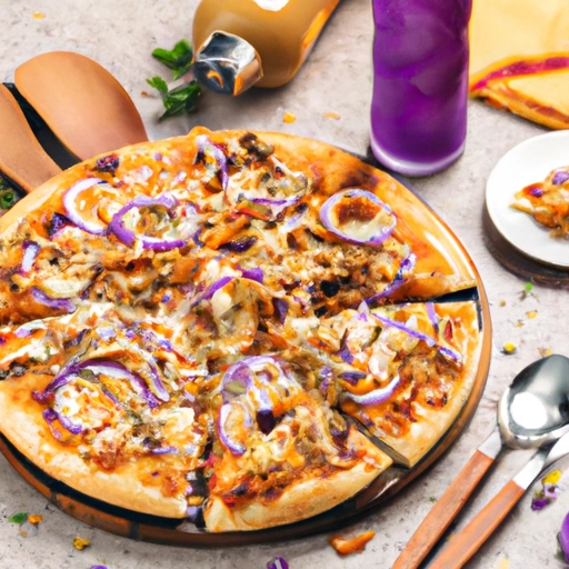 Chicken Dijon Pizza with Cheese and Onions