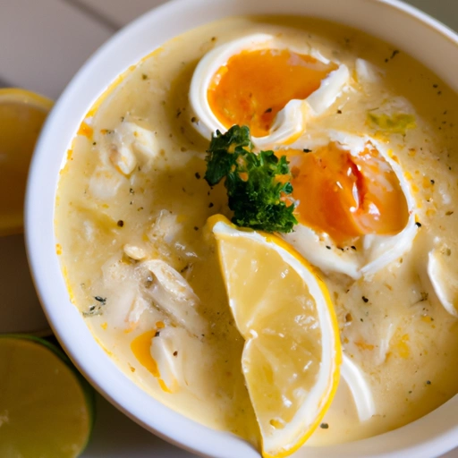 Chicken Soup with Eggs and Lemon