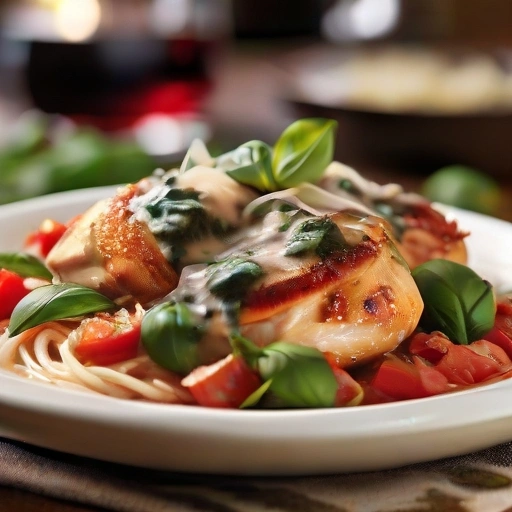 Chicken with basil tomatoes