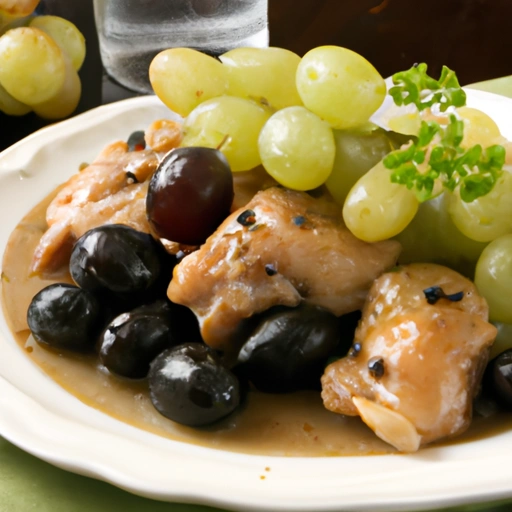 Chicken with Wine-Basted Grapes