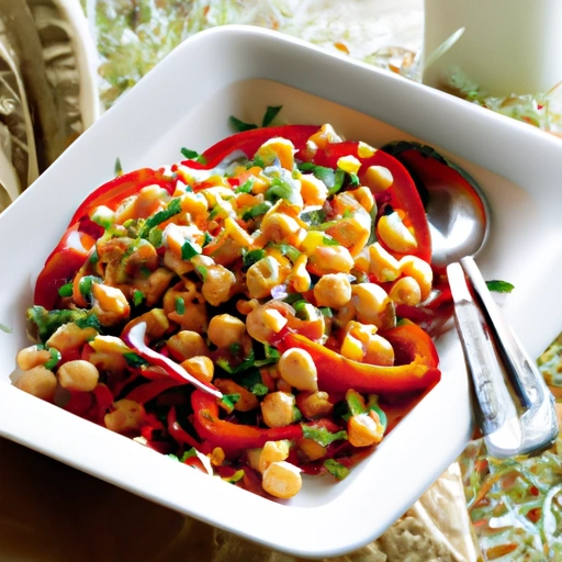 Chickpea, Pine Nut and Red Pepper Salad