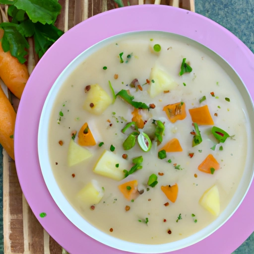 Chilled Ehu and Molokai Sweet Potato Soup
