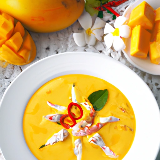 Chilled Mango Soup with Crab