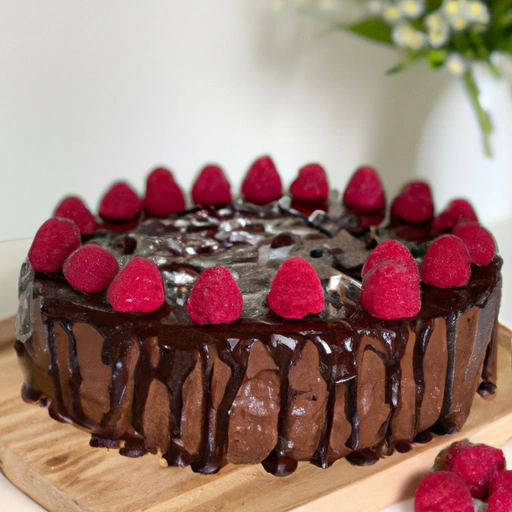 Chocolate and raspberry cream torte