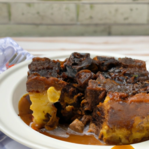 Chocolate Bread Pudding with Hard Sauce
