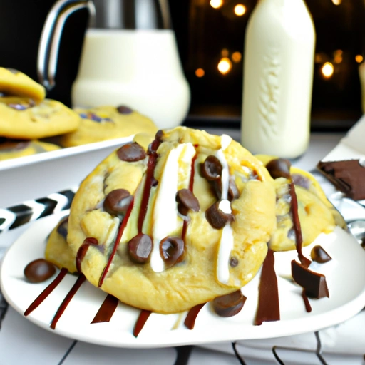 Chocolate Chunk Cookies with a White Choolate Drizzle