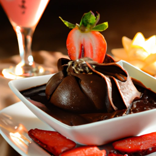 Chocolate Mousse with Strawberry Cream