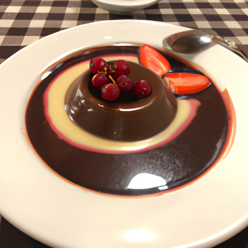 Chocolate Pudding with Fruit Sweet