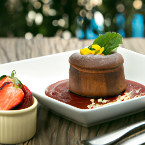 Chocolate Souffle with California Berry Sauce