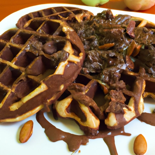 Chocolate Waffles with Toasted Almonds