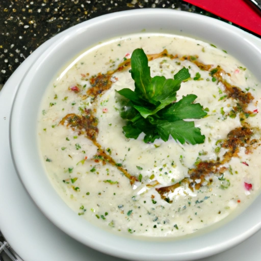 Zimna armeńska zupa jogurtowo-jęczmienna autorstwa Sy