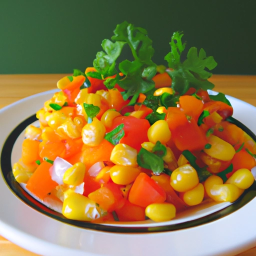 Salsa z kukurydzy, pomarańczy i pomidora