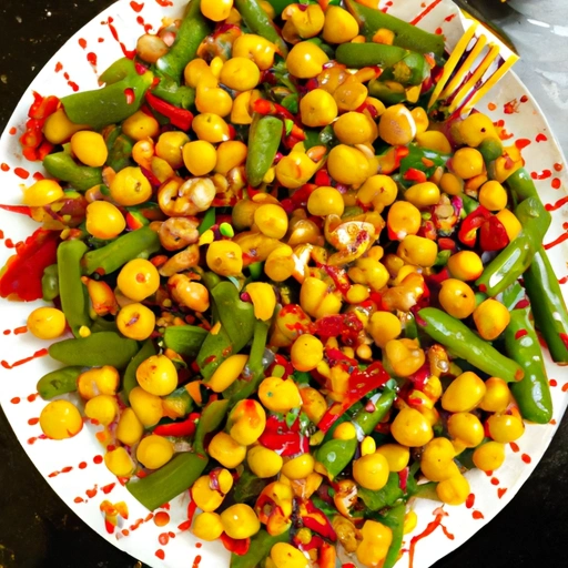 Corn with Snow Peas and Hazelnuts