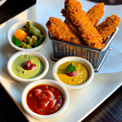 Cornmeal-Crusted Avocado Fries with Trio of Relishes