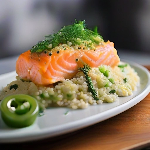 Couscous with Jalapeno Salmon and Dill