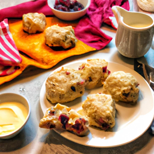 Scones z żurawinowym kremem