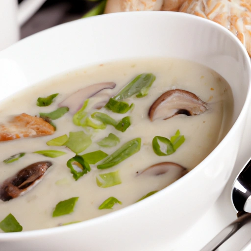 Kremowa zupa z karczochów i grzybów