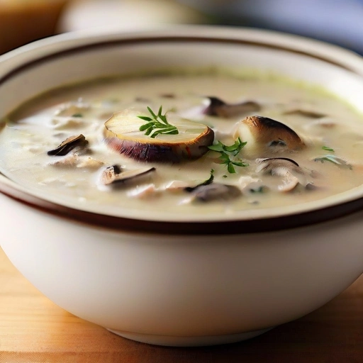 Kremowy zupa z dzikimi grzybami