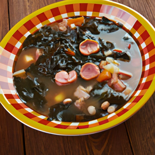 Zupa z czarnymi oczkami w wolnowarze z szynką i warzywami liściowymi
