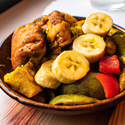 Cuban Pollo con Quimbobó y Platanos