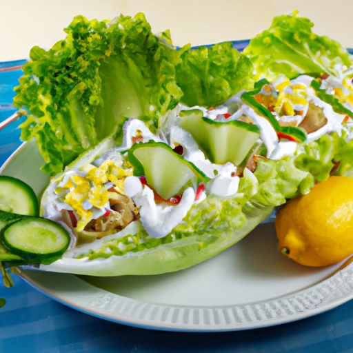 Cucumber Boat stuffed with Flaked Fish Salad