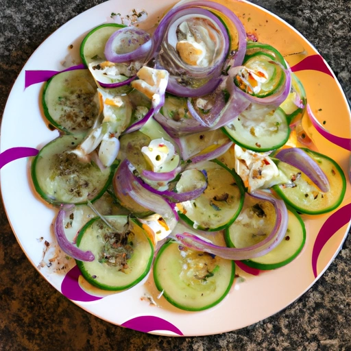 Cucumbers with Onion And Cheeses