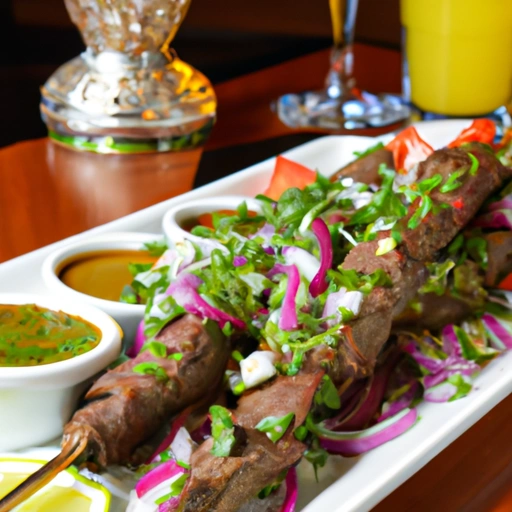 Curried Beef Kabobs with Jade Sauce