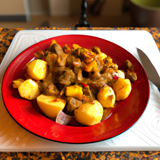 Curried Chicken Livers-topped Spud