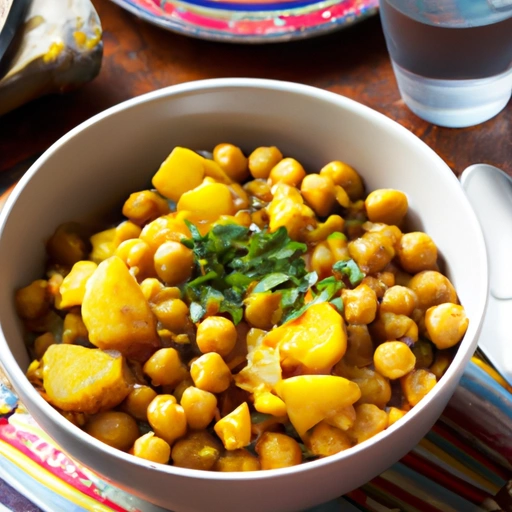 Curried Garbanzo Beans and Potatoes