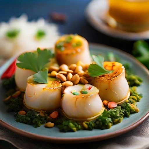 Curried Scallops in Rice Ring