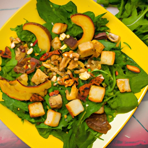 Dandelion Greens with Pears, Croutons and Candied Walnuts