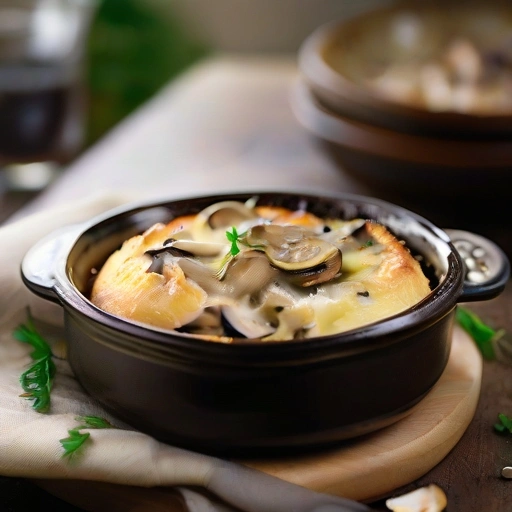 Demi-soufflé with Mushrooms, Shallots and Swiss Cheese