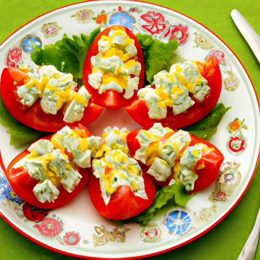 Egg Salad in Tomato Accordions