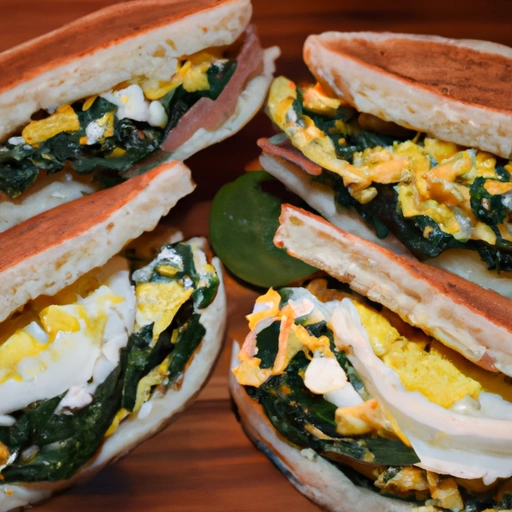 'Egg', Spinach and 'Bacon' Sandwiches