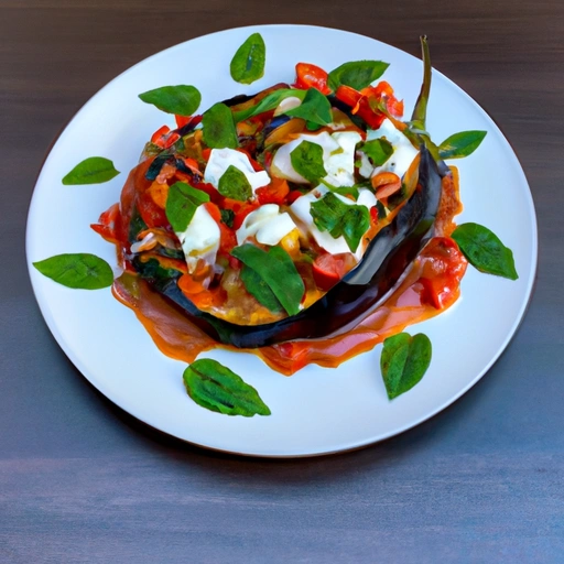Eggplant with Tomato-Mint Sauce and Goat Cheese