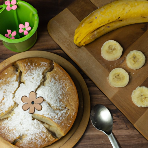 Świeży tort bananowy