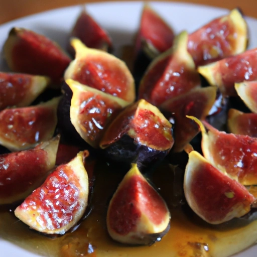 Świeże figi z sosem miodowym