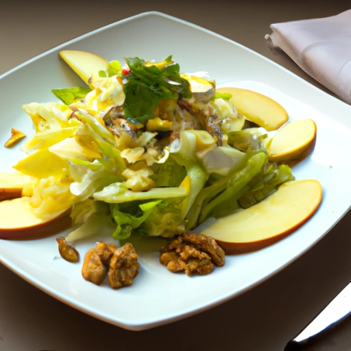 Fresh Green Salad with Fruits and Nuts